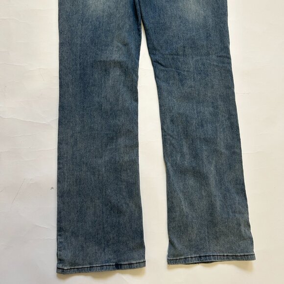 ROMWE Womens Blue Denim Jeans Embroidered Stars patchwork Size XL US 12 Casual - Picture 9 of 12